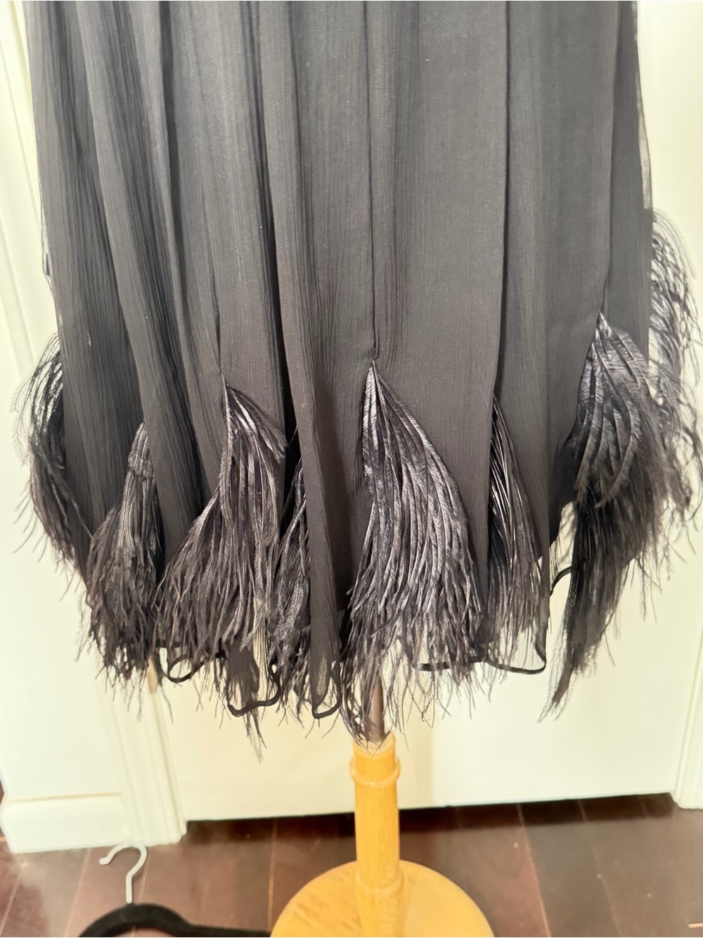 BCBGMaxAzria Black Dress with Feathers - Picture 5 of 6